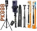 Plokama PK-998 Adjustable Height Aluminum Alloy Tripod Stand with Remote Control Compatible with All Smartphones for Live Streaming and Selfie Shooting, Ring Light Holder for GoPro and Camera, Light Stand for Video Recording, Photography Load up to 5kg