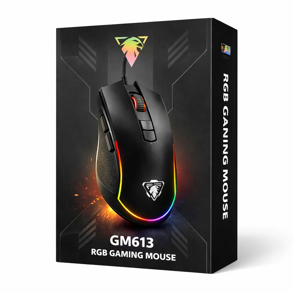 GM613 RGB Gaming Mouse – 6 Buttons Wired Gaming Mouse