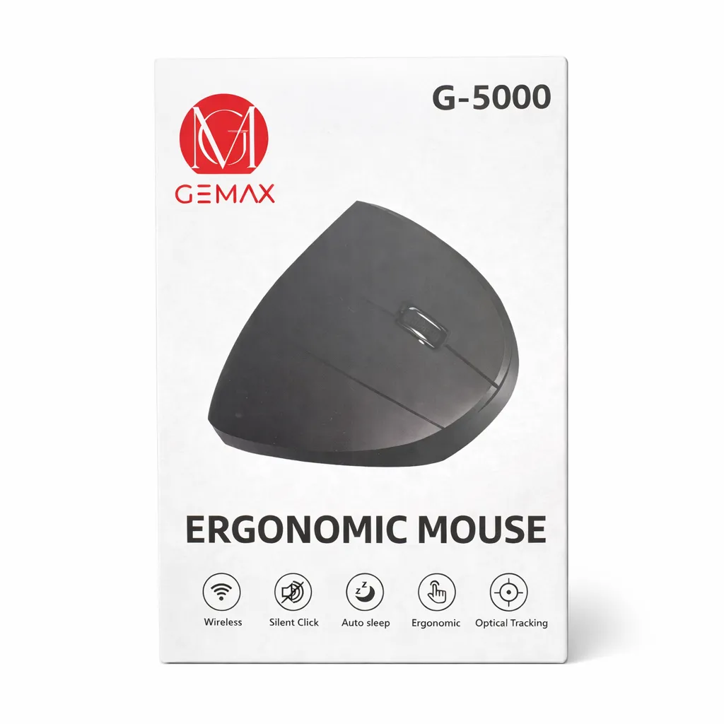 GEMAX G-5000 Wireless Ergonomic Vertical Mouse Silent Click