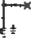 Full Motion Single VESA Monitor Desk Mount Stand with Double Center Arm Joint, Holds 1 Screen up to 22lbs with VESA 75x75mm or 100x100mm, Black, STAND-V101D