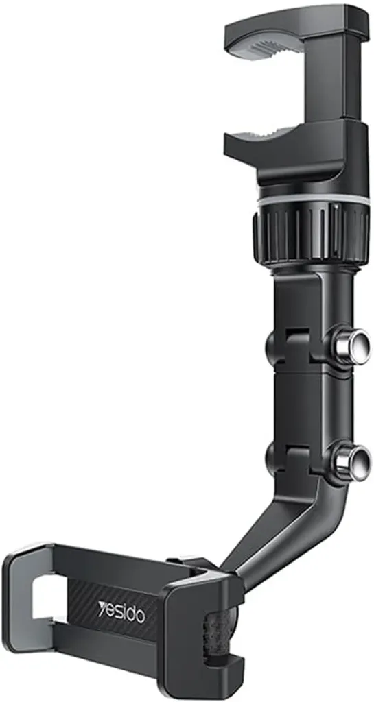 YESIDO C192 Rear View Mirror Adjustable Multi-Angle Universal Mobile Holder (Black)