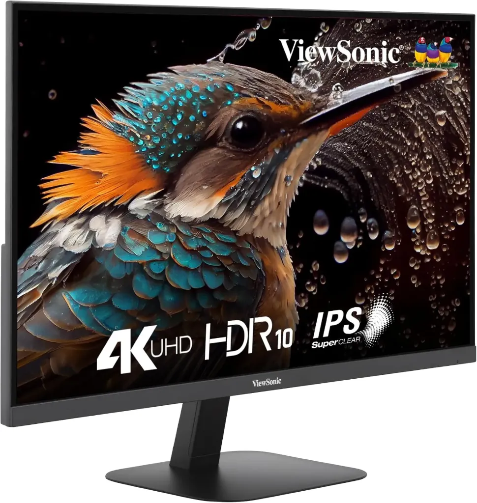 ViewSonic (from USA) - VA2708-4k-MHD 68.58 Cm (27") 4k IPS Monitor | HDR10 | AMD FreeSync | 3 Sided Frameless Design | Dual Speaker | Eye-Care | Flicker Free | Srgb104%| 2 HDMI | 1 DP Port