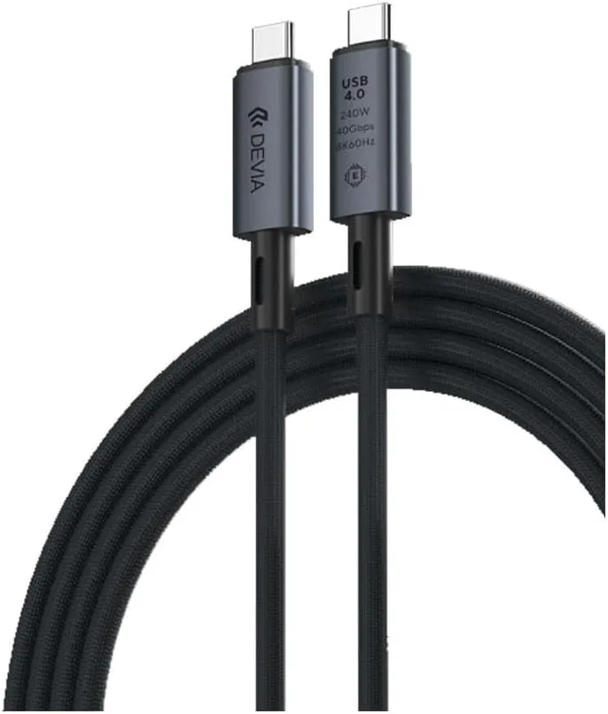 DEVIA EC641 Extreme Speed Series USB4.0 Full Functional Cable 40GB 240W, 8K 60HZ 1M - Black