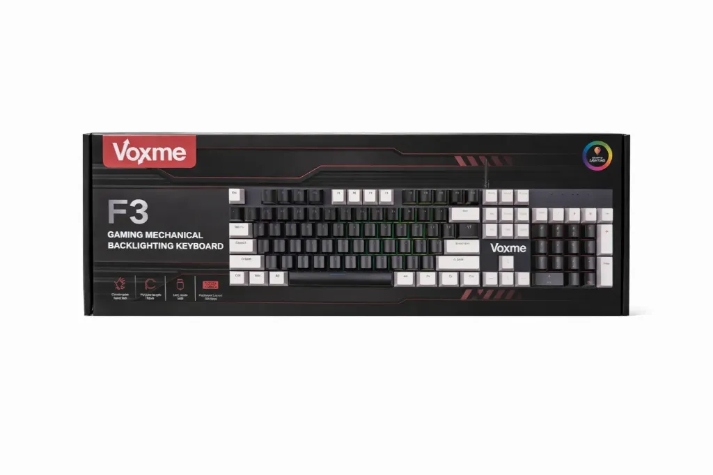 Voxme F3 Gaming Mechanical Backlighting Keyboard EN Full Mechanical Wired Gaming Keyboard Full Anti-Ghosting