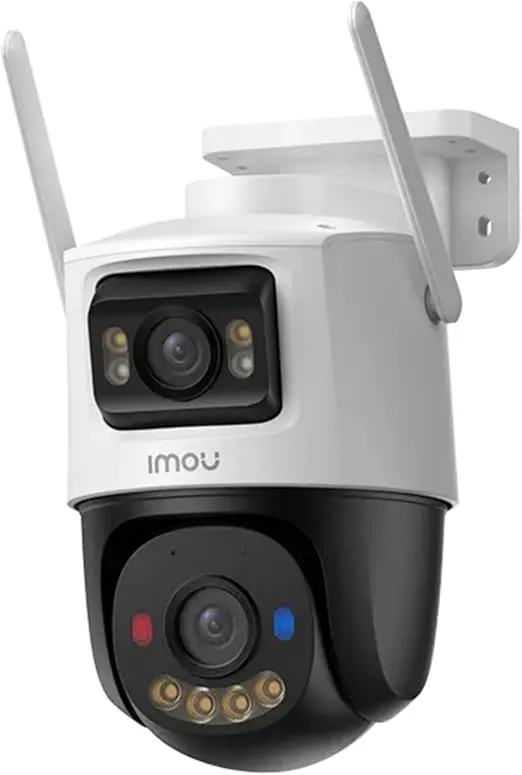 كاميرا Imou Cruiser Dual خارجية 3MP+3MP بعدستين ومتحركة Pan-Tilt عبر Wi-Fi - كشف ذكي للأشخاص والمركبات - رؤية ليلية ملونة - أبيض