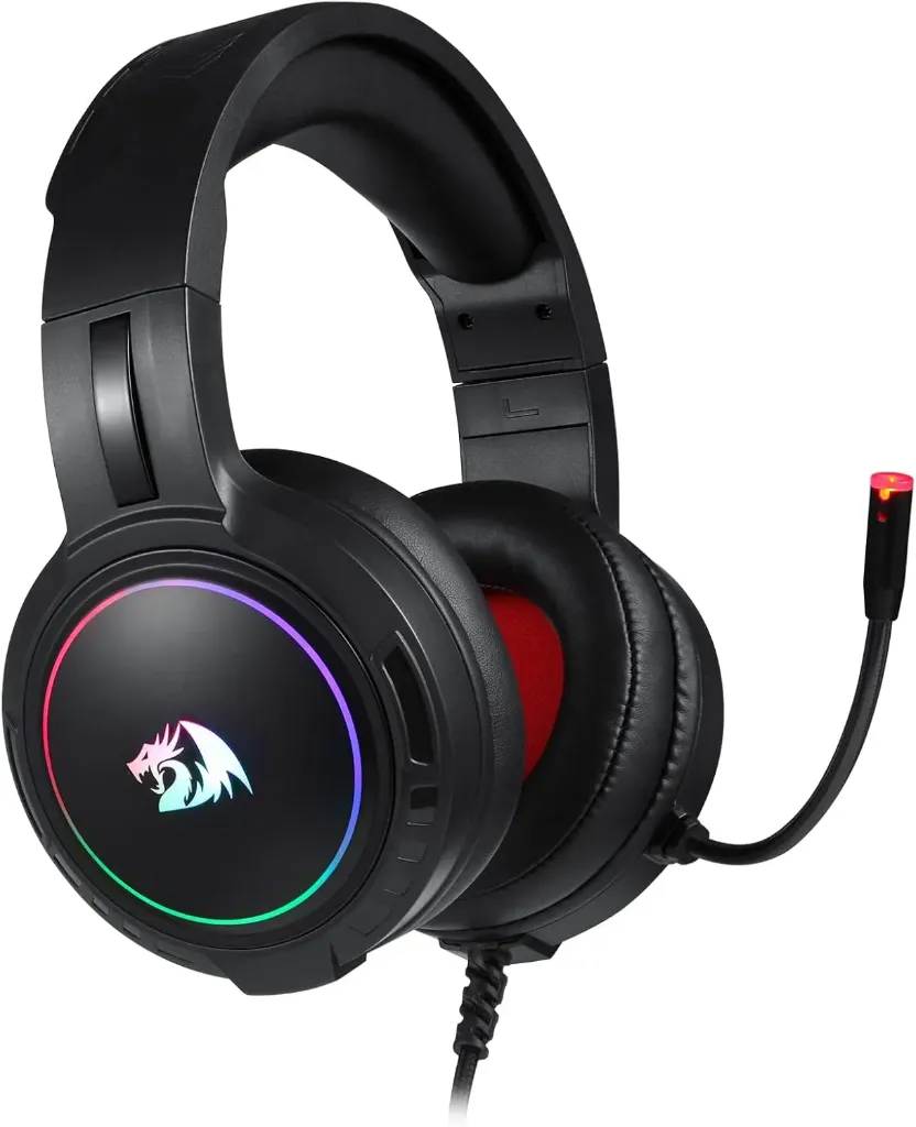 Redragon H270 RGB Gaming Headset with Microphone, Wired, Compatible with Xbox One, Nintendo Switch, PS4, PS5, PC, Laptops and Nintendo Switch (BLACK)
