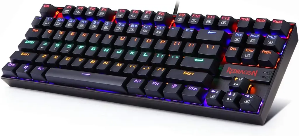 [K552E] REDRAGON REDRAGON Kumara K552E-RGB Arabic & English Tenkeyless Compact Mechanical Gaming Keyboard With Tactile Blue Switches - 88 Anti Ghosting Backlit Keys, 19 Lighting Modes