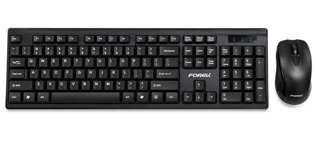FOREV FV-W706 Wireless Keyboard & Mouse Combo, 2 Pieces - Black