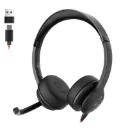 ONIKUMA X37 Professional Wired Computer Headset with Noise Cancelling Microphone, HD Clear Audio, Adjustable Metal Headband and Comfortable Over-Ear Design with USB & Type-C Connectivity for Call Center and Office Use -Black