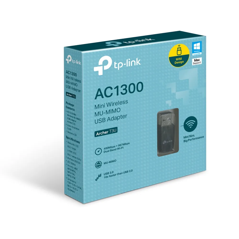 أدابتور وايرلس USB TP-LINK Archer T3U AC1300 مزدوج النطاق