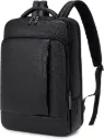 Rahala RAL5609-1 Leather Laptop Backpack Business Travel Backpack with USB Charging Port, Multi-Compartment Organizer for 15.6 Laptop & Accessories, Water-Resistant Backpack for Men & Women - RAL5609-1-Black