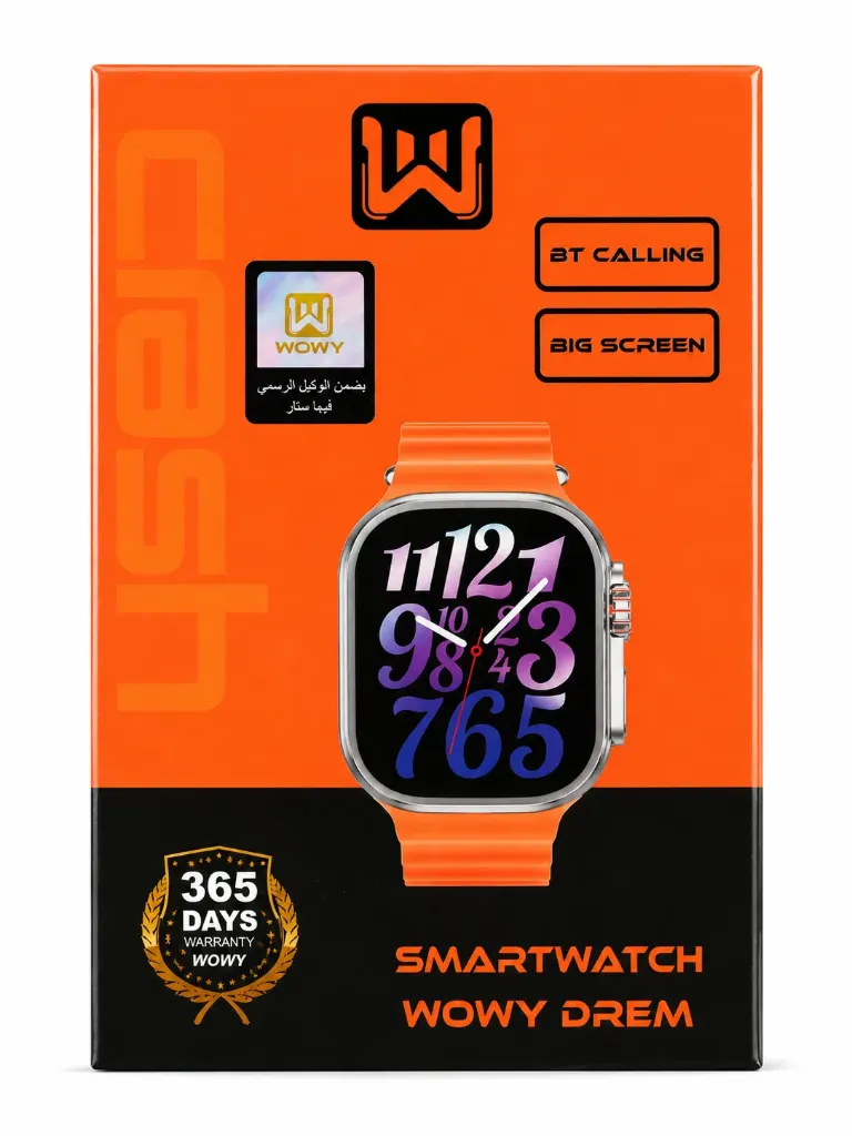 WOWY DREM Smartwatch with Bluetooth Calling, Big Screen & 365 Days Warranty - Orange/Silver