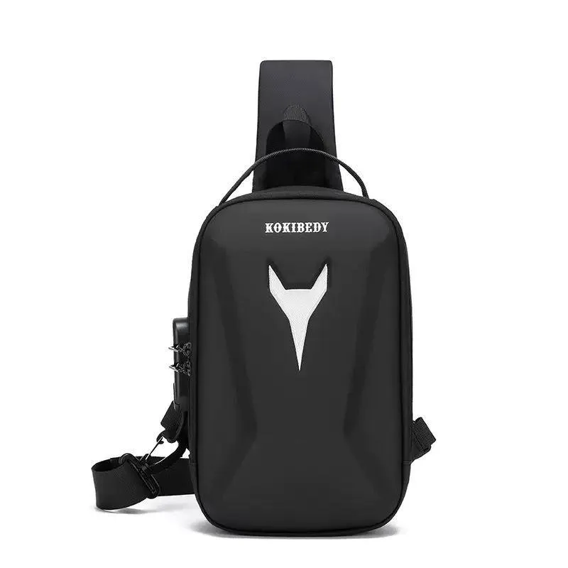 KOKIBEDY 6666 Anti-Theft Crossbody Sling Bag with Combination Lock, Compact Organizer & Adjustable Shoulder Strap - Black