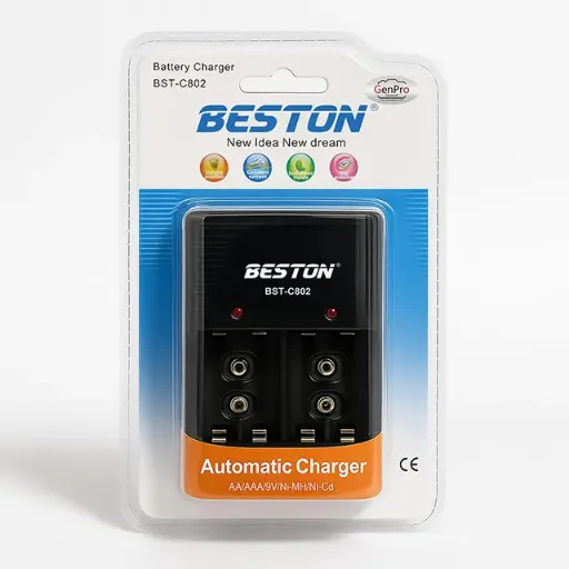 شاحن بطاريات Beston BST-C802 لبطاريات AA / AAA / 9V نيكل-ميتال هيدريد / نيكل-كادميوم