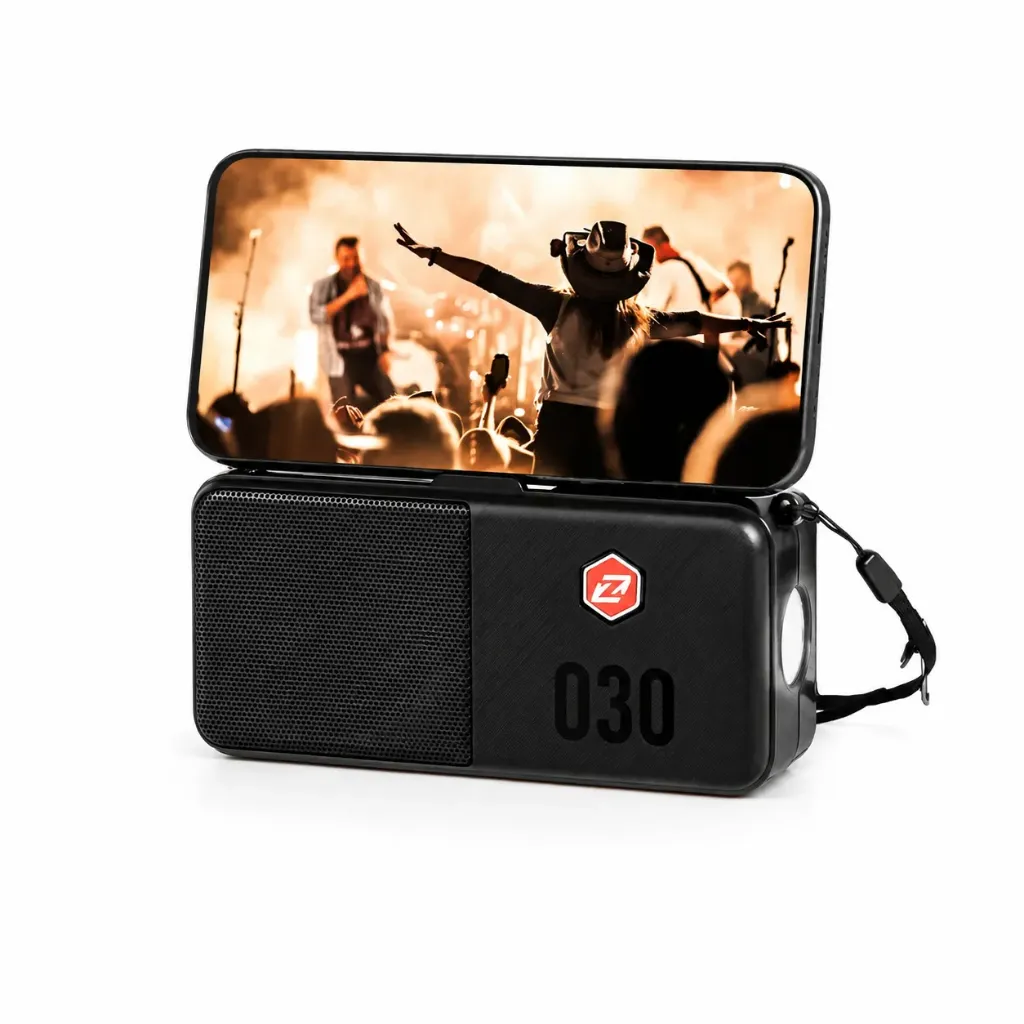 ZERO Z160 Portable Bluetooth Speaker with Phone Stand, FM Radio & AUX Support – Black