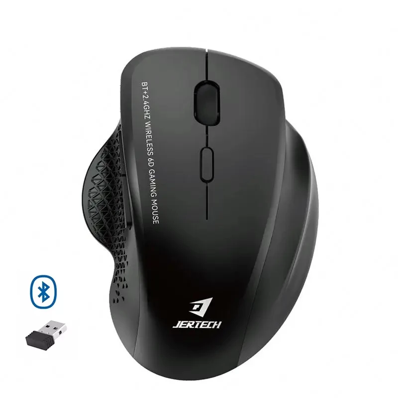 Mouse Jertech W500 Lightweight Silent Rechargeable 10m Dual-Mode Bluetooth 2.4G Black
