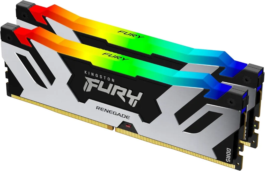 Kingston Fury Renegade Black RGB XMP 96GB 6000MT/s DDR5 CL32 DIMM Desktop Gaming Memory (Kit of 2) - KF560C32RSAK2-96