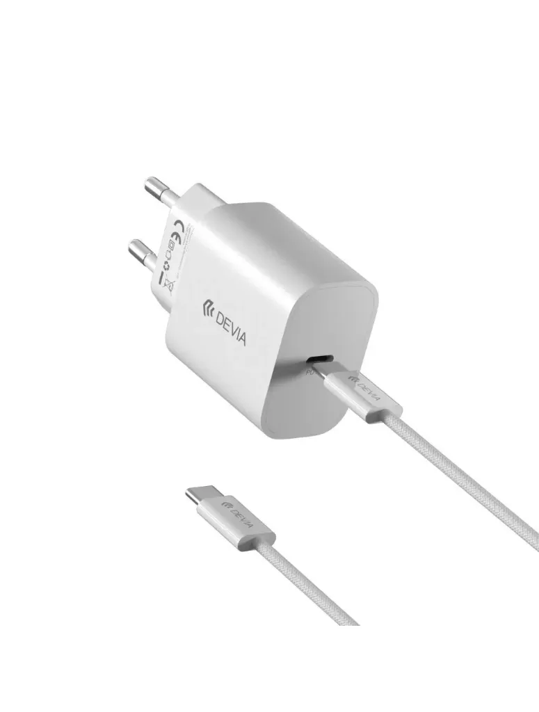 [MP723] DEVIA Smart Series GaN Charger PD 30W Set With USB-C Cable 60W - RCE-3005CL - White