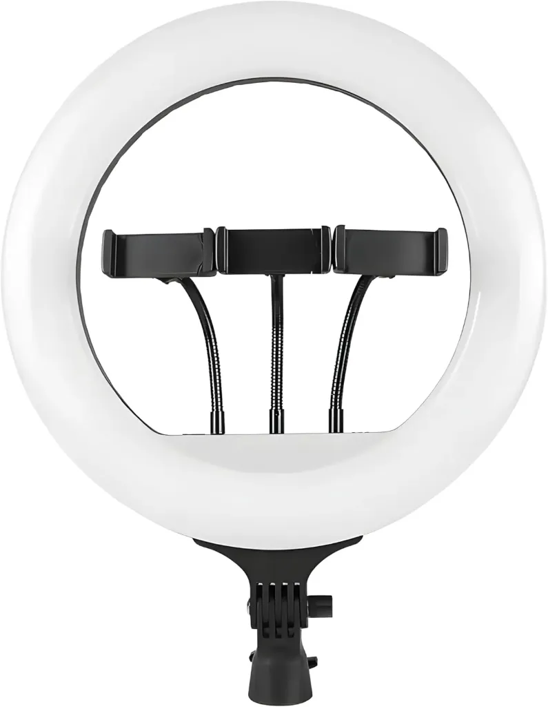 Ring Light -RL-18-Soft LED Lighting -360 Degree Rotation - Wireless Control - Dimmable Lighting - Eye Protection - Black