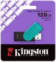 Kingston DataTraveler Exodia S USB Stick - 128GB - USB 3.2 Gen 1 - USB Type A - Black/Turquoise - DTXS/128GB