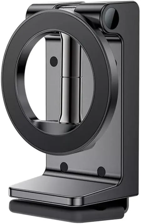 Yesido C298 Clip Magnetic Travel Phone Holder – 4200 Gauss N52 Magnet, 360° & 180° Adjustable Pivot, Clamp 8-25 mm, for 4.8-7.2″ Phones