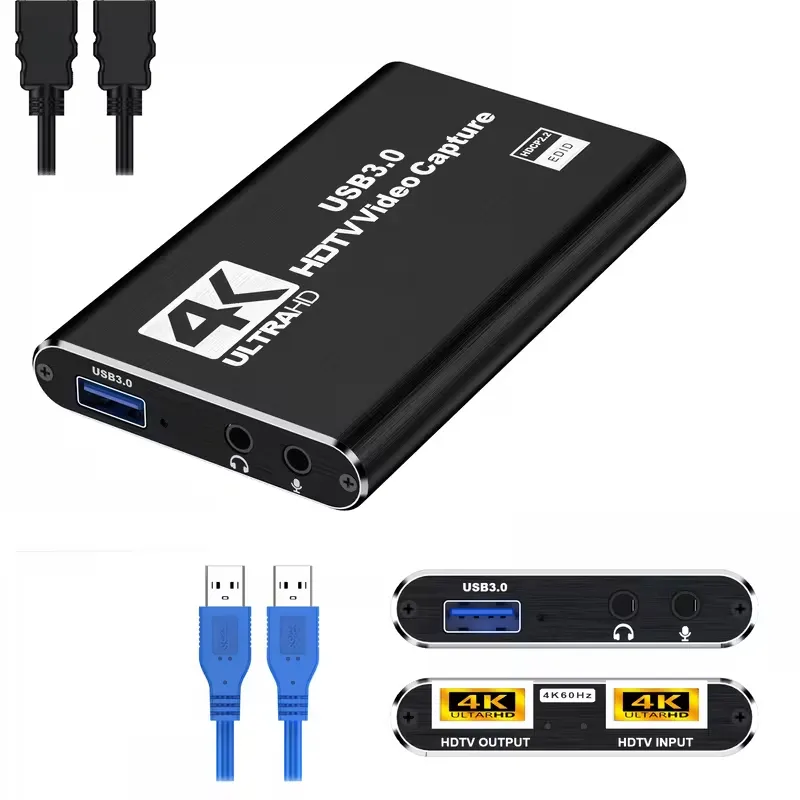 HDMI Video Capture Device With HDMI Loop Out Video Capture Card 1080p Out, HDMI Game Capture HDMI To USB For Game Record Live Streaming Broadcast