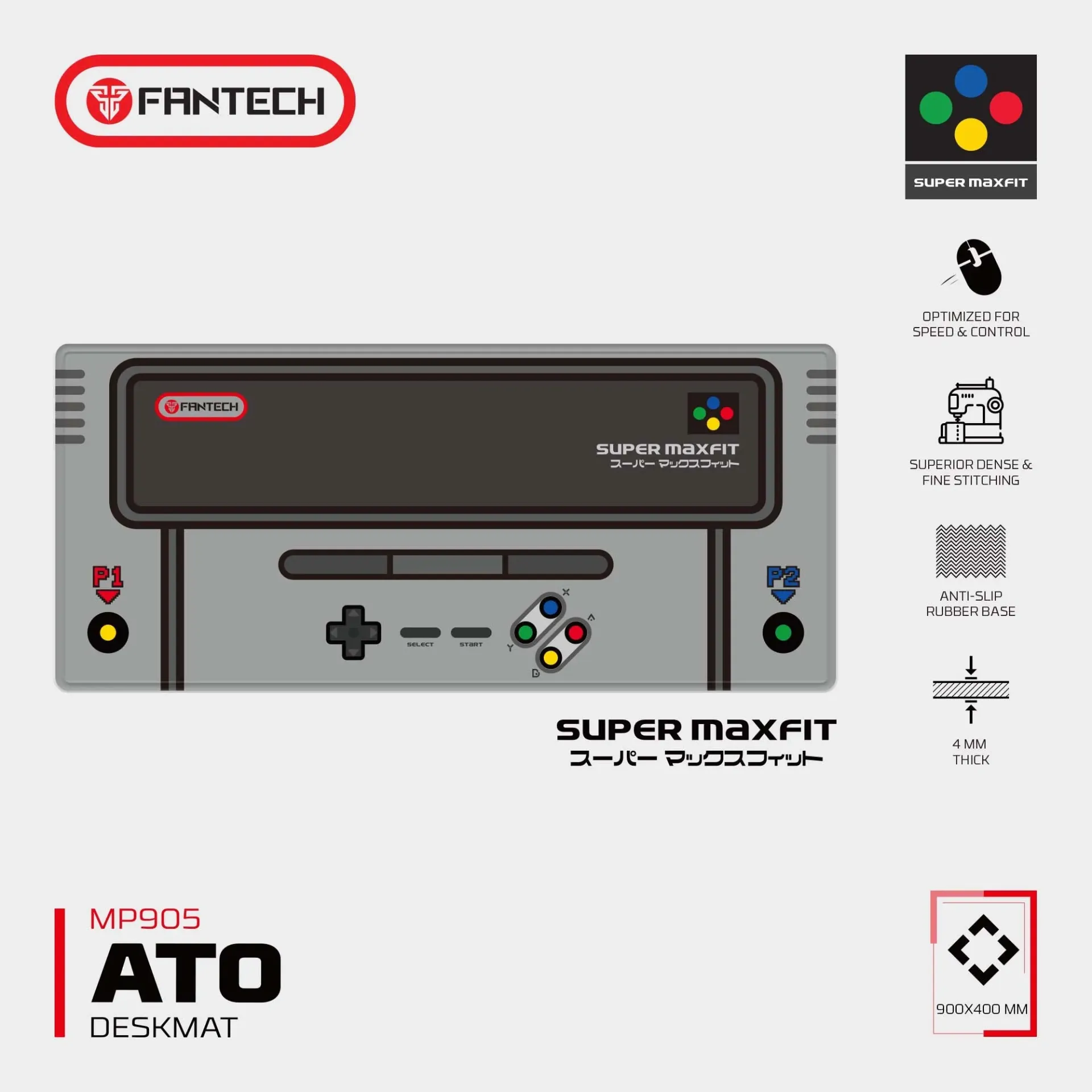 Fantech ATO MP905 Super Maxfit Deskmat Gaming Mousepad Non-slip Rubber Base Extended Mouse Pad