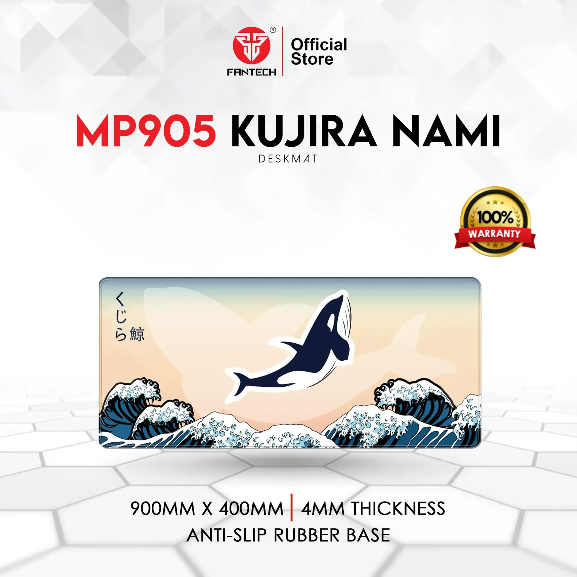 Fantech ATO MP905 KUJIRA NAMI DESK MAT Gaming Mousepad Non-slip Rubber Base Extended Mouse Pad