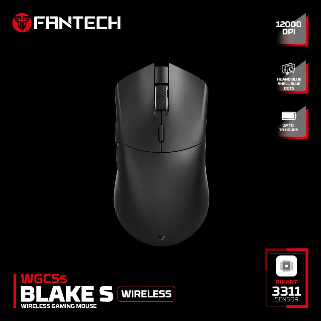 FANTECH WGC5S BLAKE S DUAL MODE WIRELESS GAMING MOUSE, BLACK