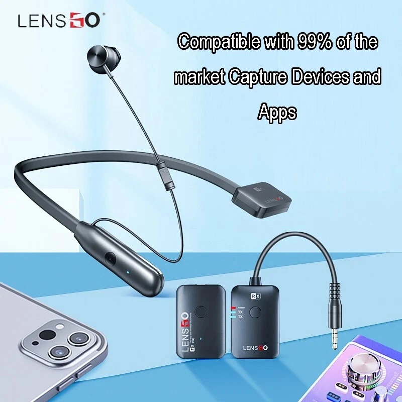 [318D] LENSGO 318D 2.4g Wireless Lavalier Full Duplex Call Mini Neck Microphone System