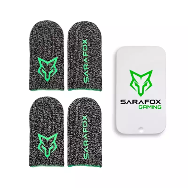 Sarafox V9 Finger Gloves Gold Silk Gaming Finger Sleeves Non-slip High Sensitivity Super Sweatproof for Mobile Phone Gaming