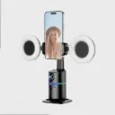 PLOKAMA A20 Pro 360° Smart Auto Face Tracking Phone Holder with LED Fill Light – Auto Shooting Gimbal No App Required – Mobile Stand for Live Streaming, TikTok Live, YouTube Videos, Video Recording, Online Meetings & Product Shooting – with Remote Control – Plokama AUTO