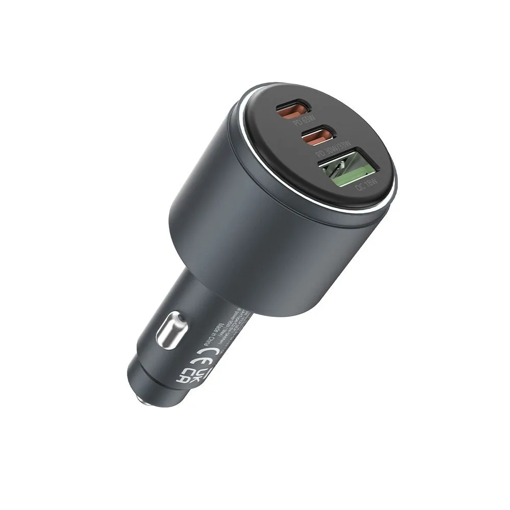 [MP794] Devia Extreme Speed Dual USB + Type-C Fast Car Charger 116W - Black MP794