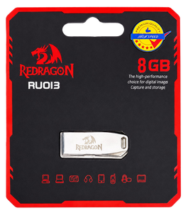 فلاشة Redragon RU013 USB بسعة 8 جيجابايت – فضي