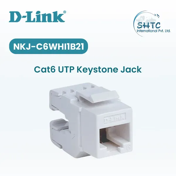 D-link Cat6 UTP Keystone Jack RJ45 180° – White