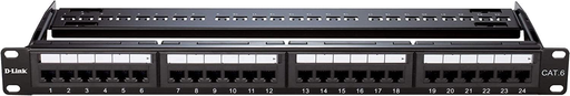 بانل D-Link NPP-C61BLK241 شبكة Cat6 UTP بـ24 منفذ 1U – أسود