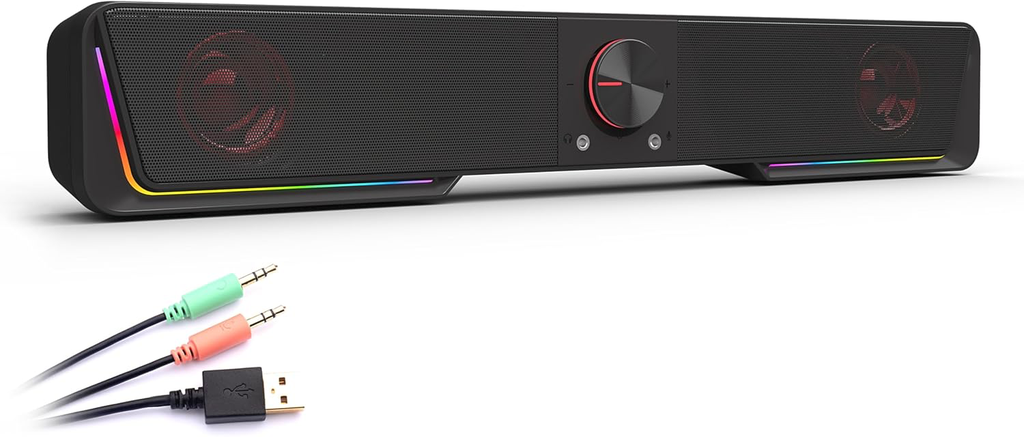 REDRAGON GS570 DARKNETS RGB WIRELESS GAMING SOUND BAR – BLUETOOTH & 3.5MM CABLE