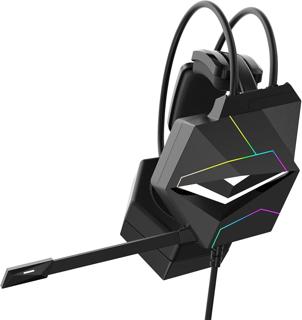 ONIKUMA X20 Wired Professional Gaming Headset, Noise-Cancelling Mic, 7.1 Surround Sound, RGB Lighting, 50mm Drivers, 3.5mm, Comfortable Over-Ear for PC & Laptop (Black)