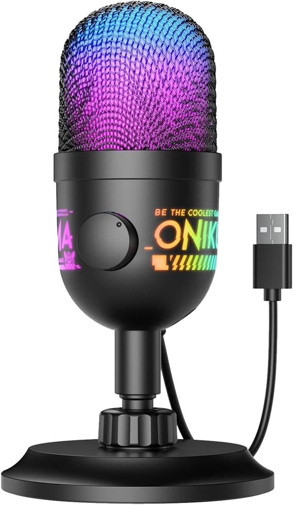 ONIKUMA M930 Studio RGB Microphone with 48KHz Capture and Smart Monitoring