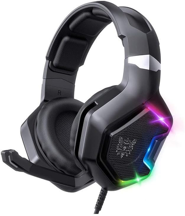Onkuma K10 Pro Wired Stereo Gaming Headset with Microphone Over Ear Headphones for PC PS4 PS5 Xbox Mobile Black