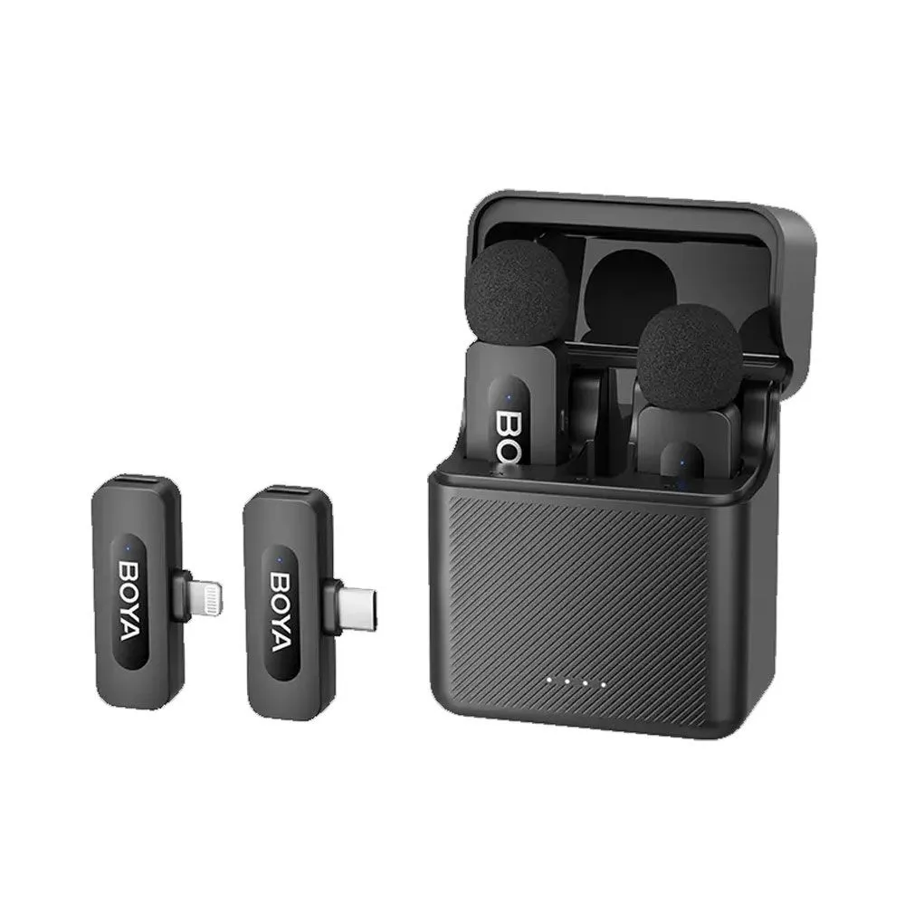 [MI-09-7] Boya BY-V3 Combo Double + Case Type C And Lightning Microphone - Black