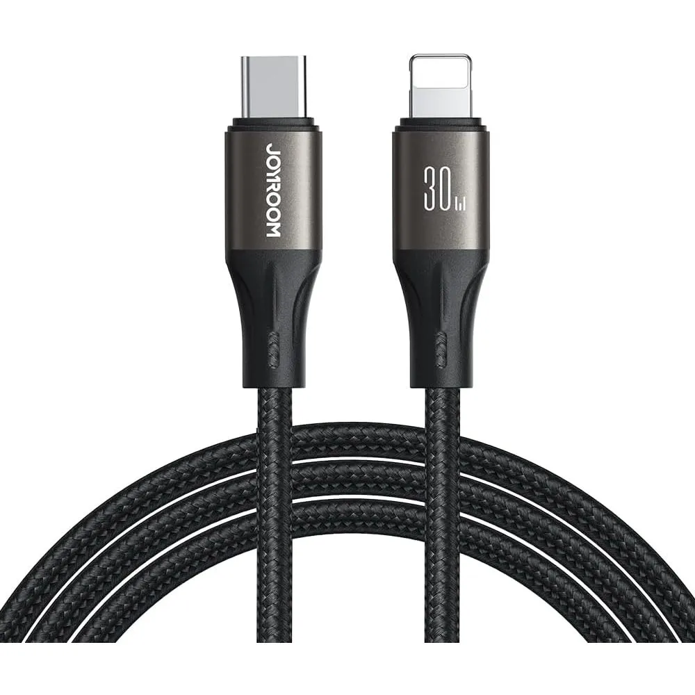JOYROOM S-A25 Fast Charging Data Cable Lightning to Type-C USB 1.2M 30W (Black)