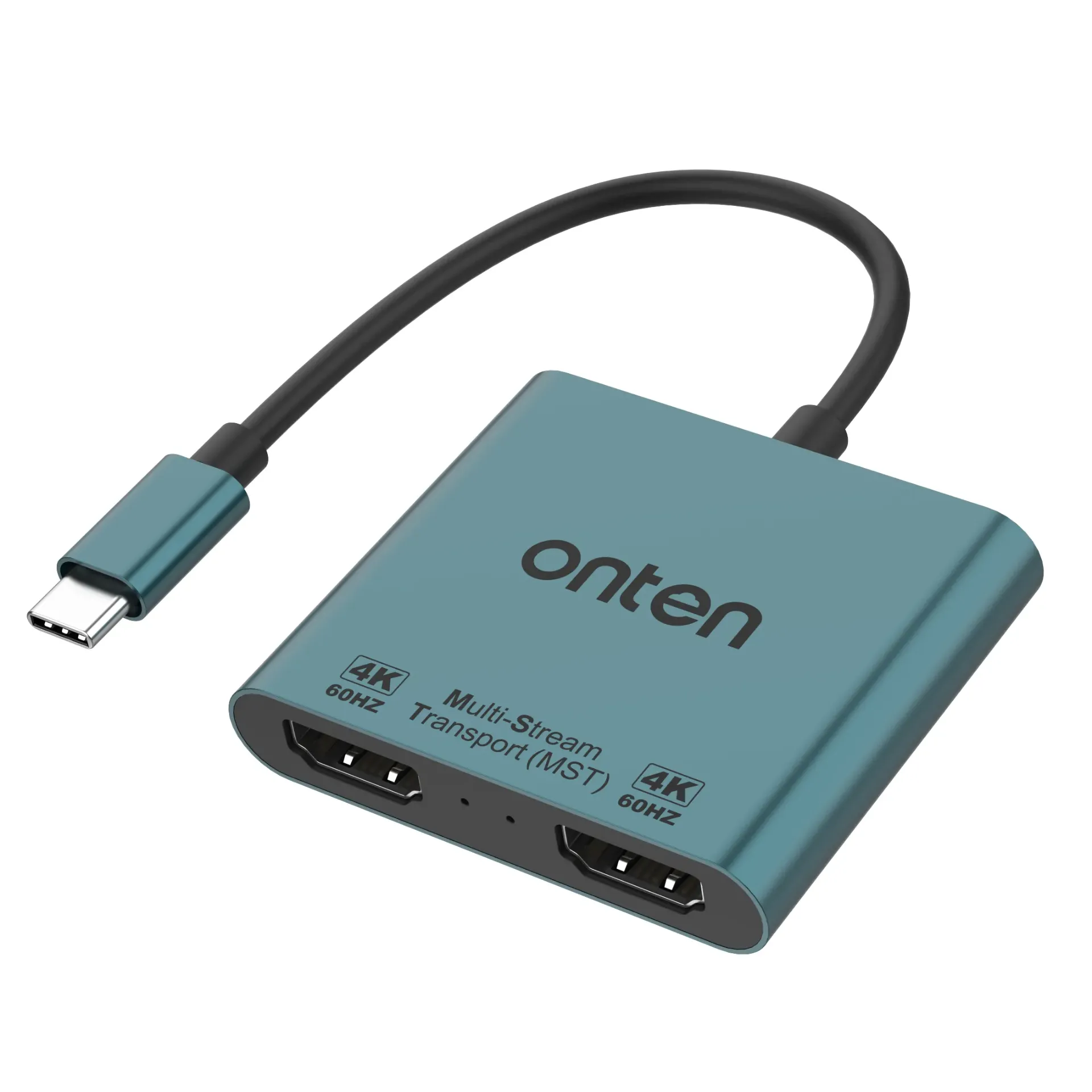 Onten OTN-9175B Multi-Stream Transport (MST) 2-in-1 USB-C to Dual HDTV Adapter