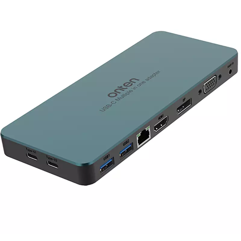Onten OTN-9188S USB-C Multi-Function Dock Station – Green