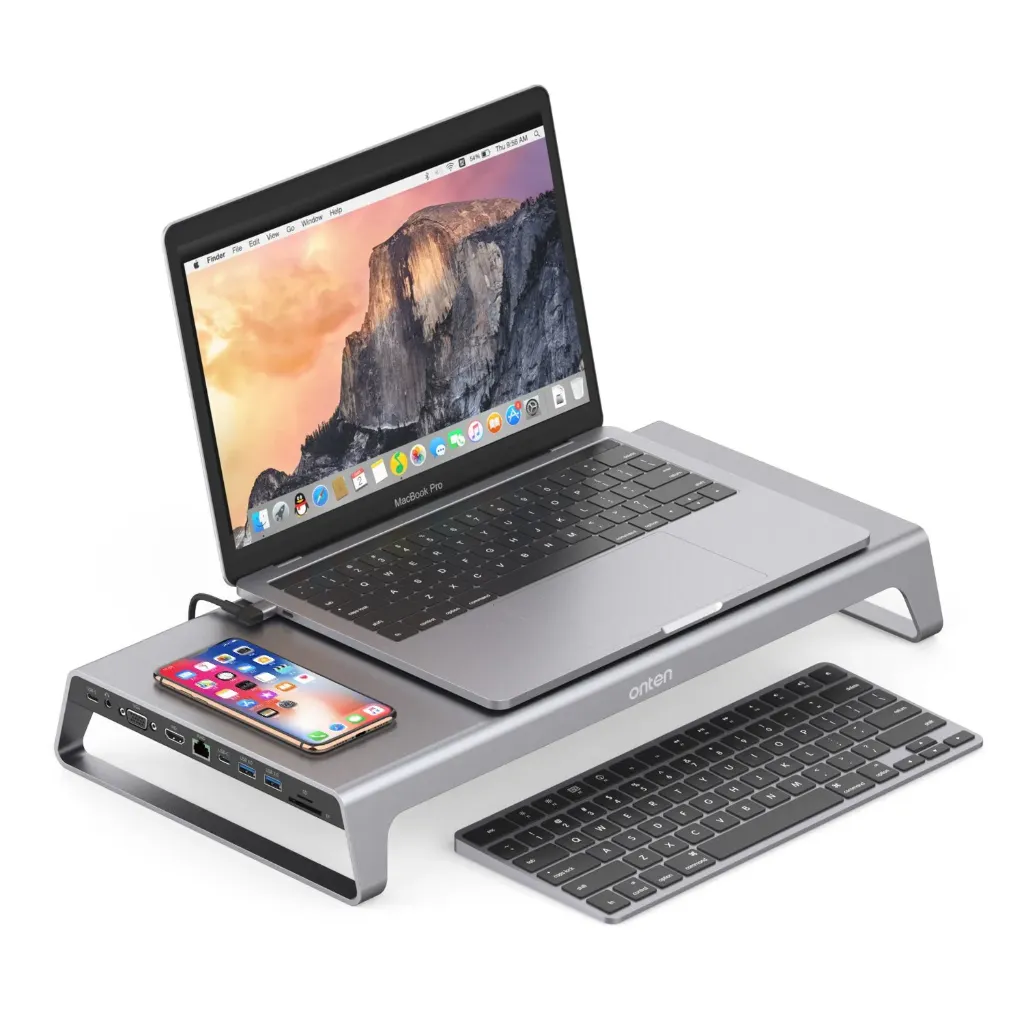 Onten 95109 Hubs 11-in-1 Docking Station Connector Adapter Type-C Wireless Charger Dock Hubs