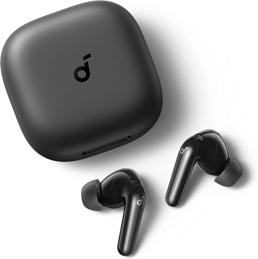 [R60i NC] ANKER Soundcore R60i NC, 6-Mics, Real-Time (ANC) Adaptive Noise Cancelling, Hi-Res Sound, Wireless Bluetooth Earbuds, Translation Earbuds, 50H Playtime, Black Global Warranty