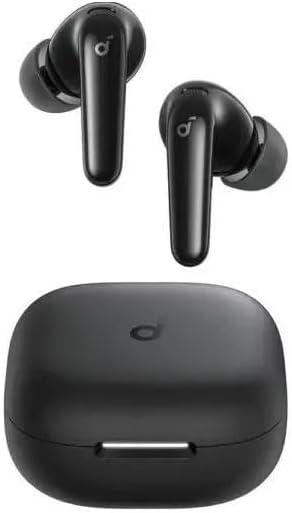 [R60i NC] Soundcore R60i NC, 6-Mics, Real-Time (ANC) Adaptive Noise Cancelling, Hi-Res Sound, Wireless Bluetooth Earbuds, Translation Earbuds, 50H Playtime, Black, 18 Month Warranty