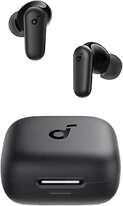 Soundcore by Anker R50i NC Wireless Bluetooth Earphones, Powerful and Smart Noise Cancelling, Powerful Bass, 45 Hours Playtime, 2-in-1 Case and Phone Stand, IP54, Black,18 Month Warranty