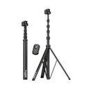 PLOKAMA VT-200 Professional Camera Tripod, 67 inches Aluminum Alloy Stand with Remote Control, Multi-Stage Height Adjustment, Cold Shoe Mount, Carrying Bag, Compatible with Phones and Cameras