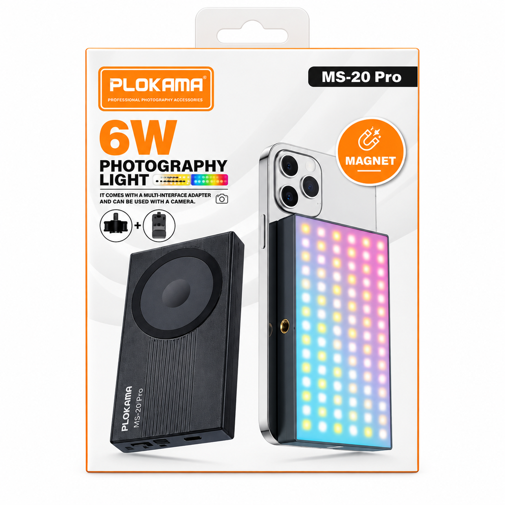 PLOKAMA MS20 Pro 6W RGB Magnetic LED Fill Light
